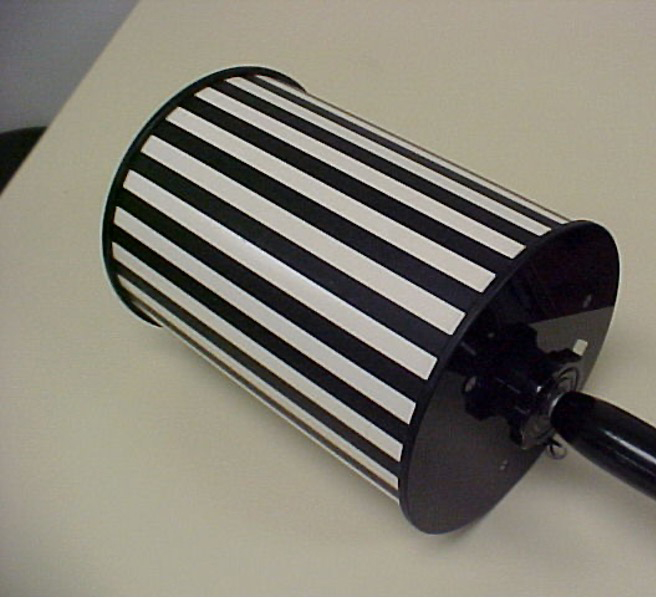 Traditional optokinetic drum with black and white stripes
